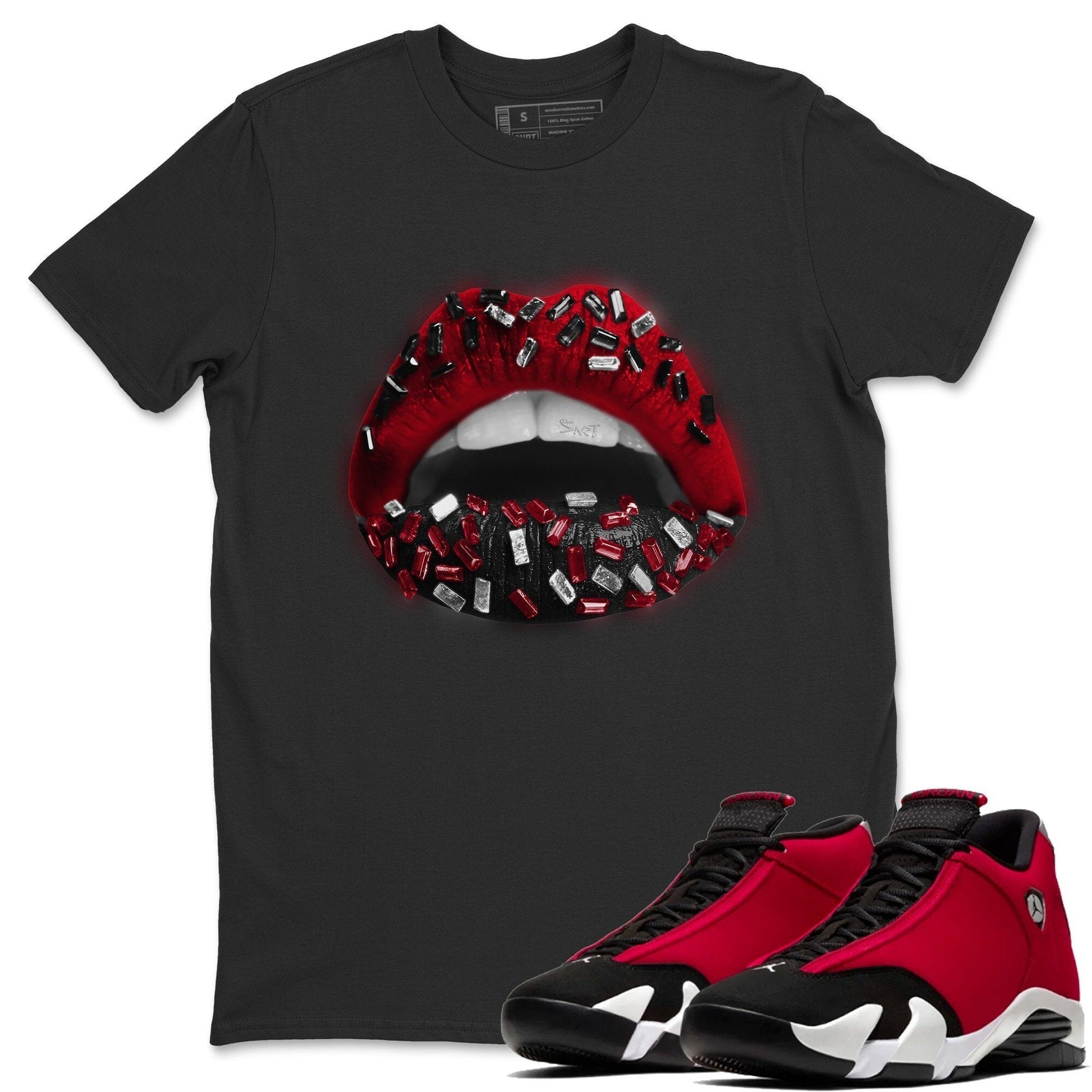 Jordan 14 Gym Red Sneaker Match Tees Lips Jewel Sneaker Tees Jordan 14 Gym Red Sneaker Release Tees Unisex Shirts