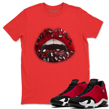 Jordan 14 Gym Red Sneaker Match Tees Lips Jewel Sneaker Tees Jordan 14 Gym Red Sneaker Release Tees Unisex Shirts