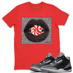 Jordan 3 Black Cement Sneaker Match Tees Lips Candy Sneaker Tees Jordan 3 Black Cement Sneaker Release Tees Unisex Shirts