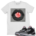 Jordan 3 Black Cement Sneaker Match Tees Lips Candy Sneaker Tees Jordan 3 Black Cement Sneaker Release Tees Unisex Shirts