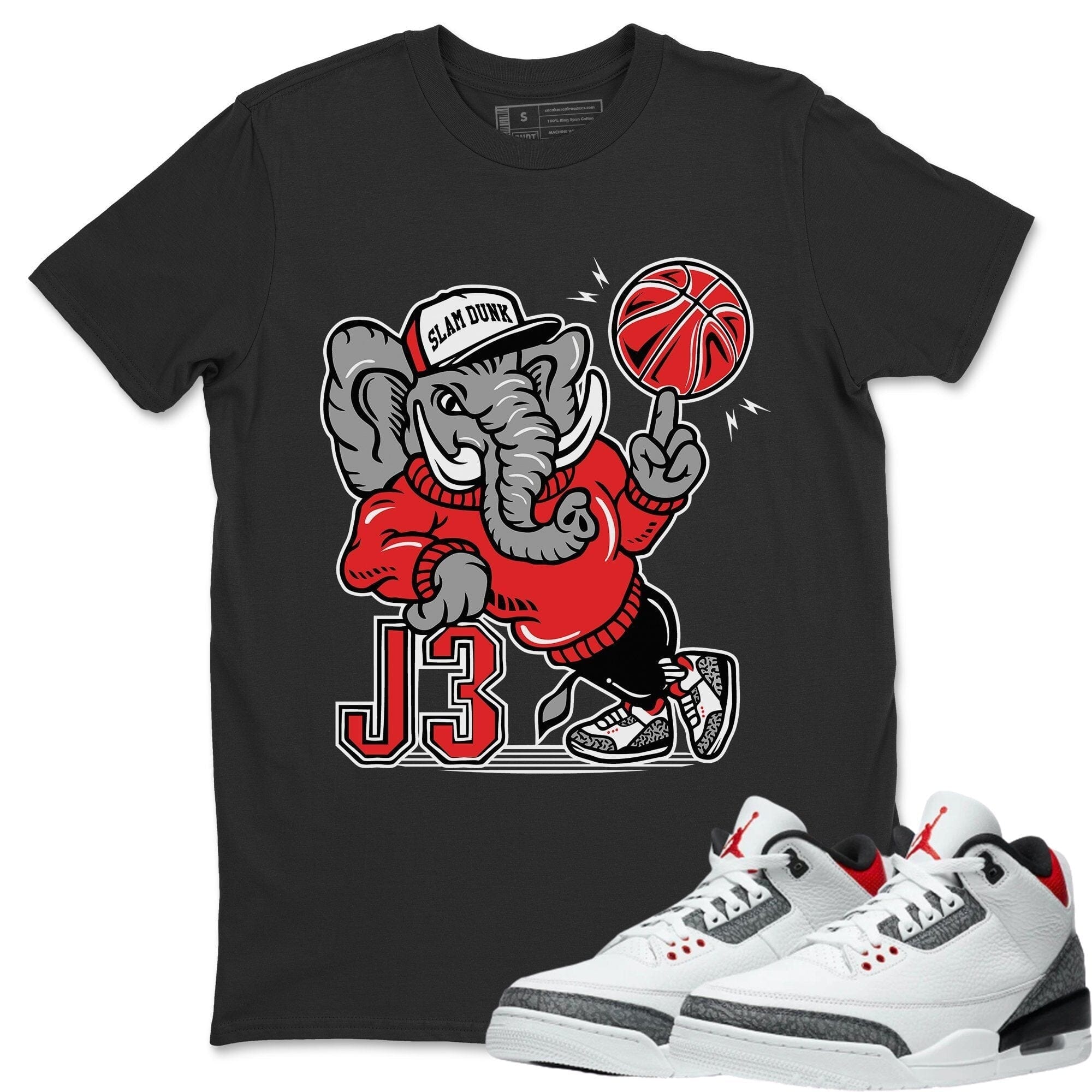 Jordan 3 Fire Red Sneaker Match Tees Elephant Sneaker Tees Jordan 3 Fire Red Sneaker Release Tees Unisex Shirts