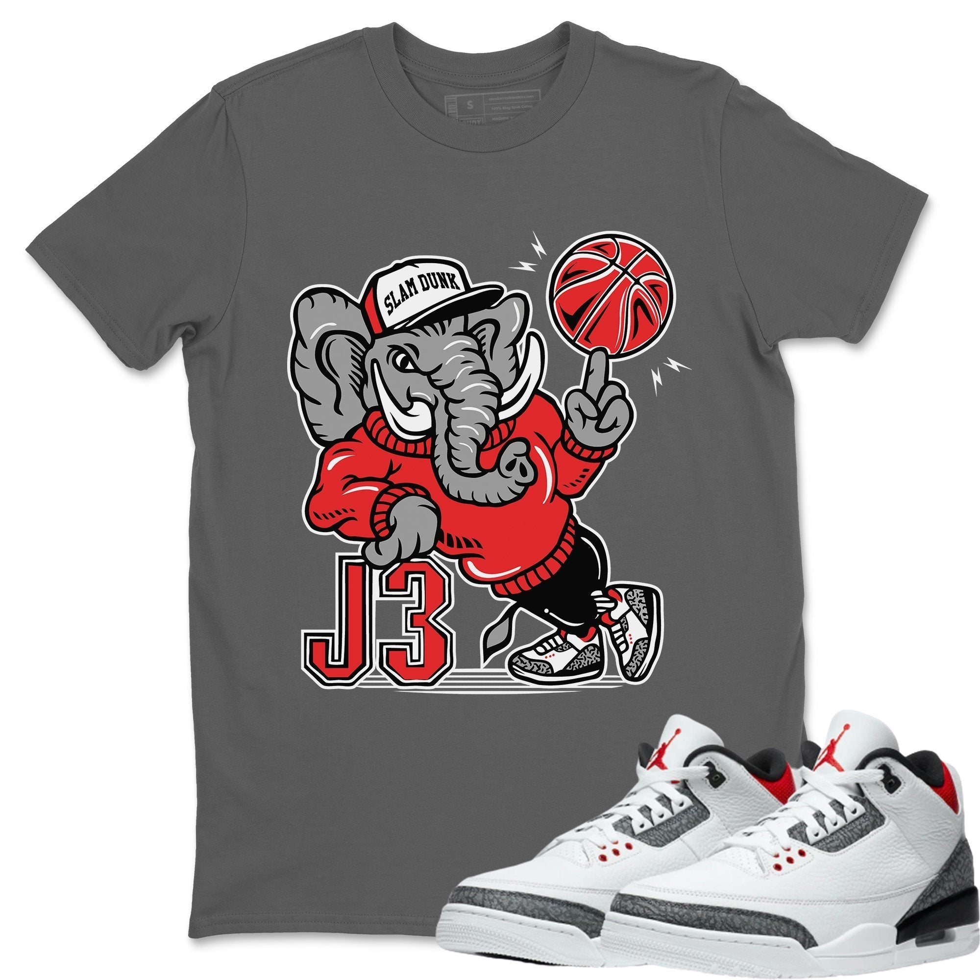 Jordan 3 Fire Red Sneaker Match Tees Elephant Sneaker Tees Jordan 3 Fire Red Sneaker Release Tees Unisex Shirts