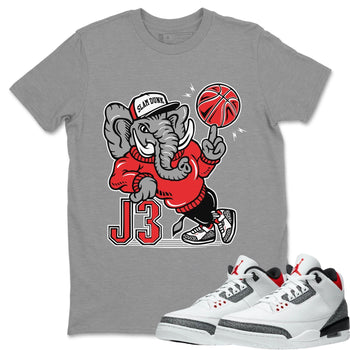 Jordan 3 Fire Red Sneaker Match Tees Elephant Sneaker Tees Jordan 3 Fire Red Sneaker Release Tees Unisex Shirts