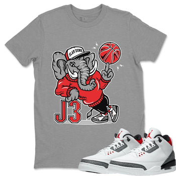 Jordan 3 Fire Red Sneaker Match Tees Elephant Sneaker Tees Jordan 3 Fire Red Sneaker Release Tees Unisex Shirts