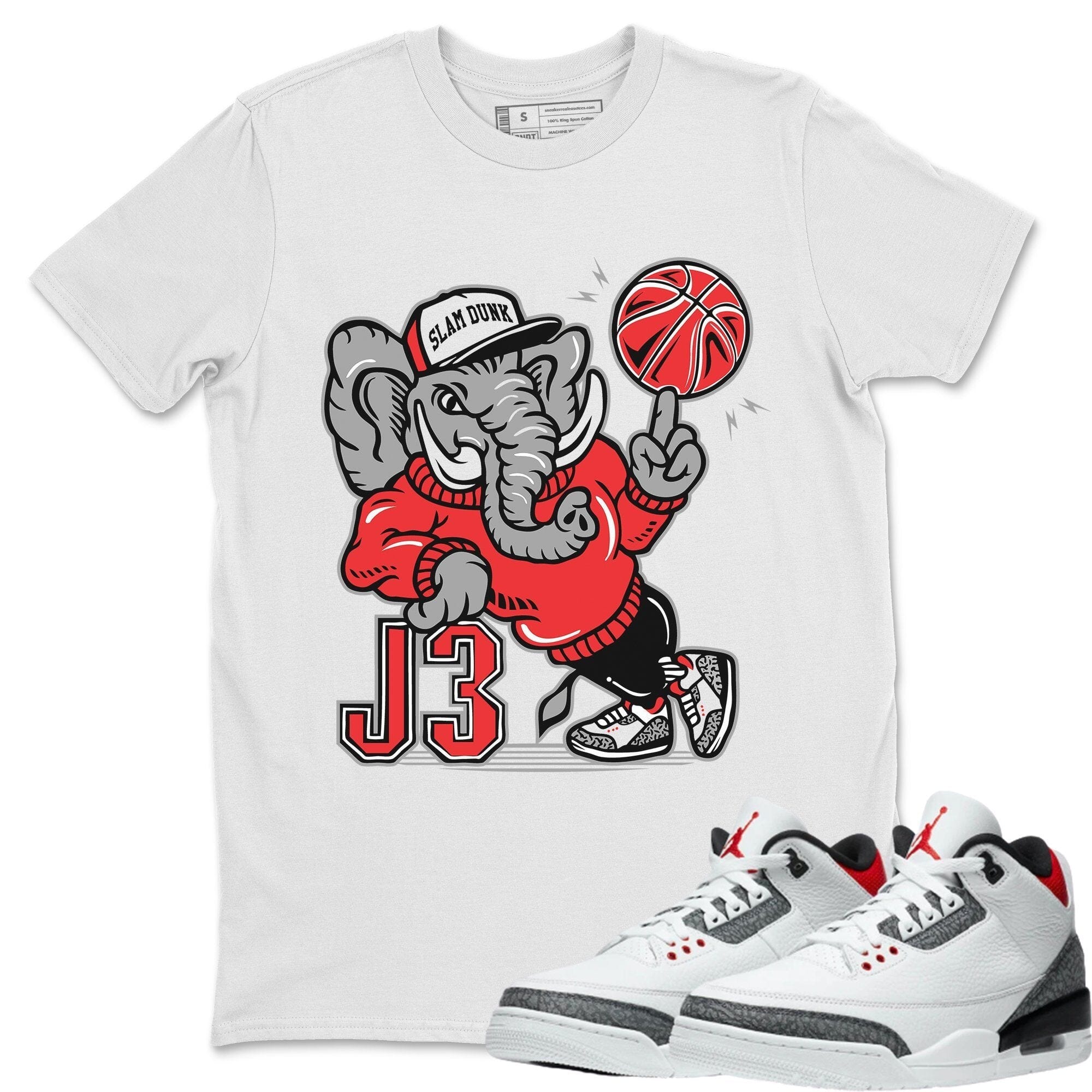 Jordan 3 Fire Red Sneaker Match Tees Elephant Sneaker Tees Jordan 3 Fire Red Sneaker Release Tees Unisex Shirts