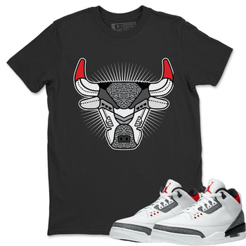 Jordan 3 Fire Red Sneaker Match Tees Bull Head Sneaker Tees Jordan 3 Fire Red Sneaker Release Tees Unisex Shirts