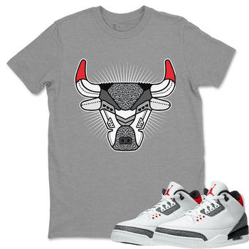 Jordan 3 Fire Red Sneaker Match Tees Bull Head Sneaker Tees Jordan 3 Fire Red Sneaker Release Tees Unisex Shirts