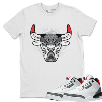 Jordan 3 Fire Red Sneaker Match Tees Bull Head Sneaker Tees Jordan 3 Fire Red Sneaker Release Tees Unisex Shirts