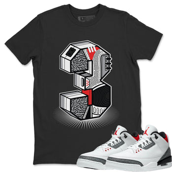 Jordan 3 Fire Red Sneaker Match Tees Three Statue Sneaker Tees Jordan 3 Fire Red Sneaker Release Tees Unisex Shirts