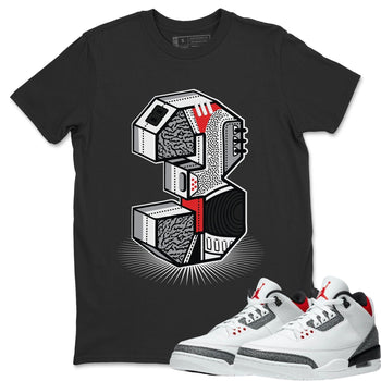 Jordan 3 Fire Red Sneaker Match Tees Three Statue Sneaker Tees Jordan 3 Fire Red Sneaker Release Tees Unisex Shirts