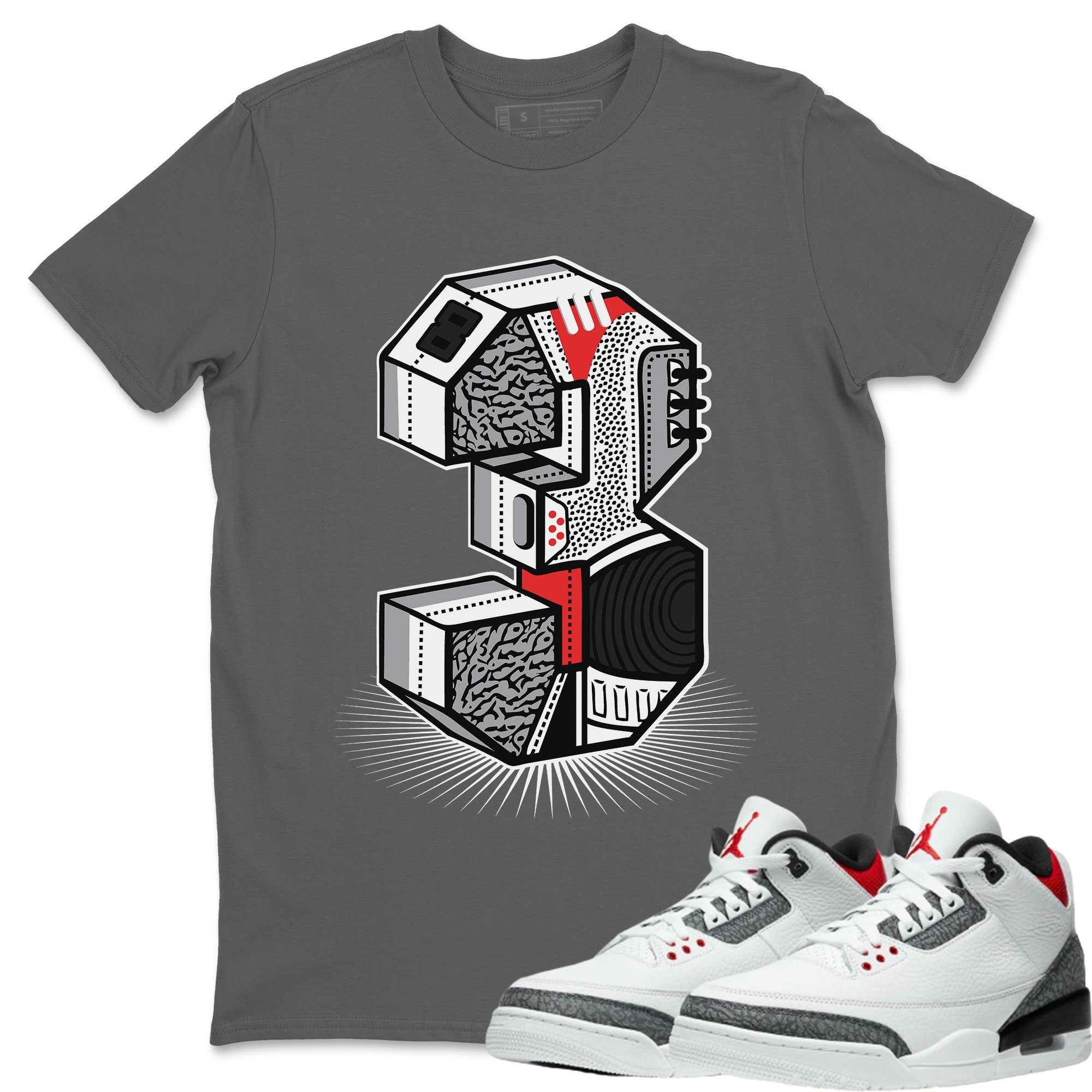 Jordan 3 Fire Red Sneaker Match Tees Three Statue Sneaker Tees Jordan 3 Fire Red Sneaker Release Tees Unisex Shirts