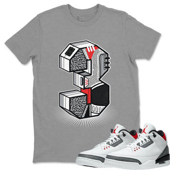 Jordan 3 Fire Red Sneaker Match Tees Three Statue Sneaker Tees Jordan 3 Fire Red Sneaker Release Tees Unisex Shirts