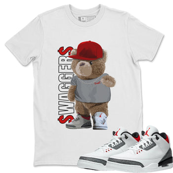 Jordan 3 Fire Red Sneaker Match Tees Bear Swaggers Sneaker Tees Jordan 3 Fire Red Sneaker Release Tees Unisex Shirts