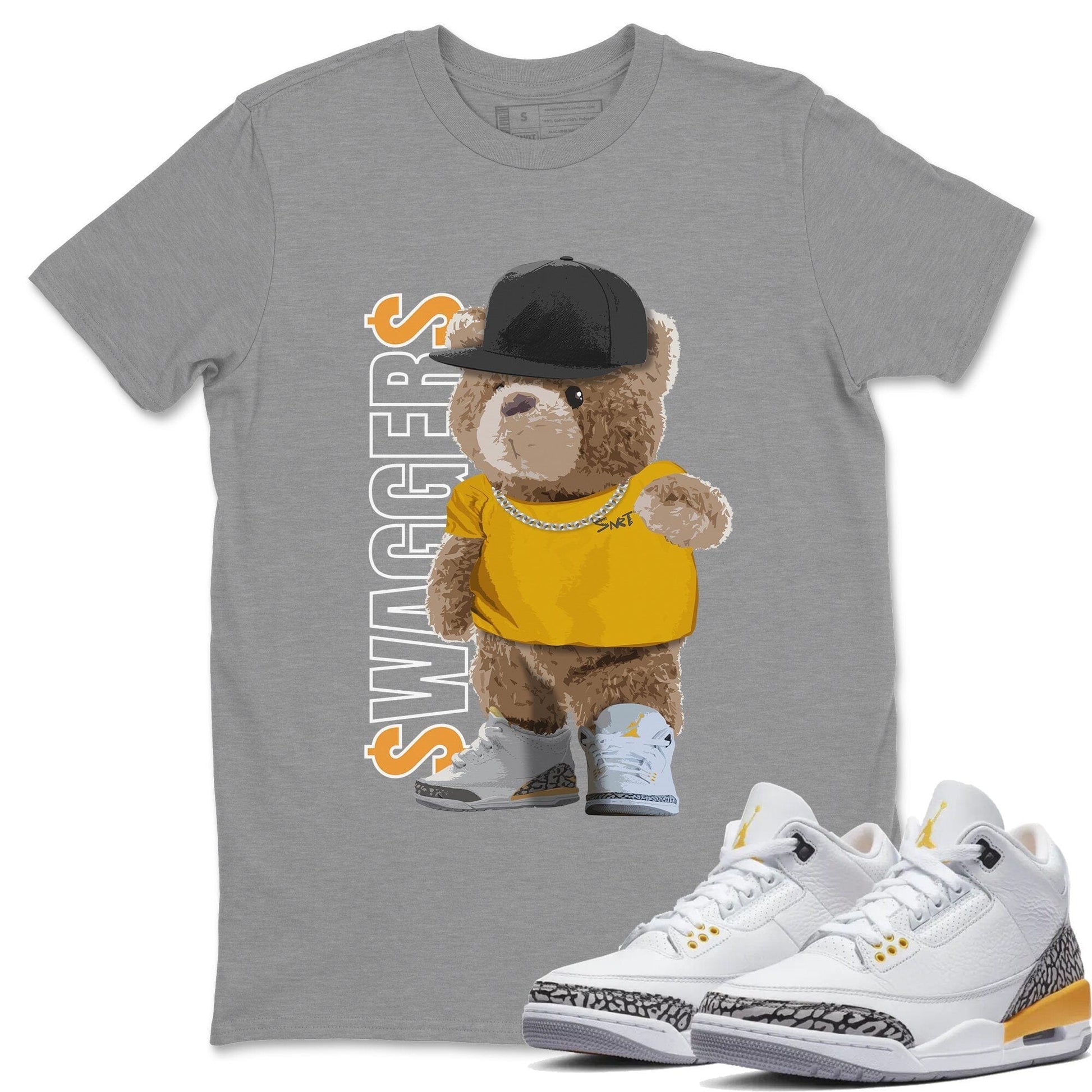 Jordan 3 Laser Orange Sneaker Match Tees Bear Swaggers Sneaker Tees Jordan 3 Laser Orange Sneaker Release Tees Unisex Shirts