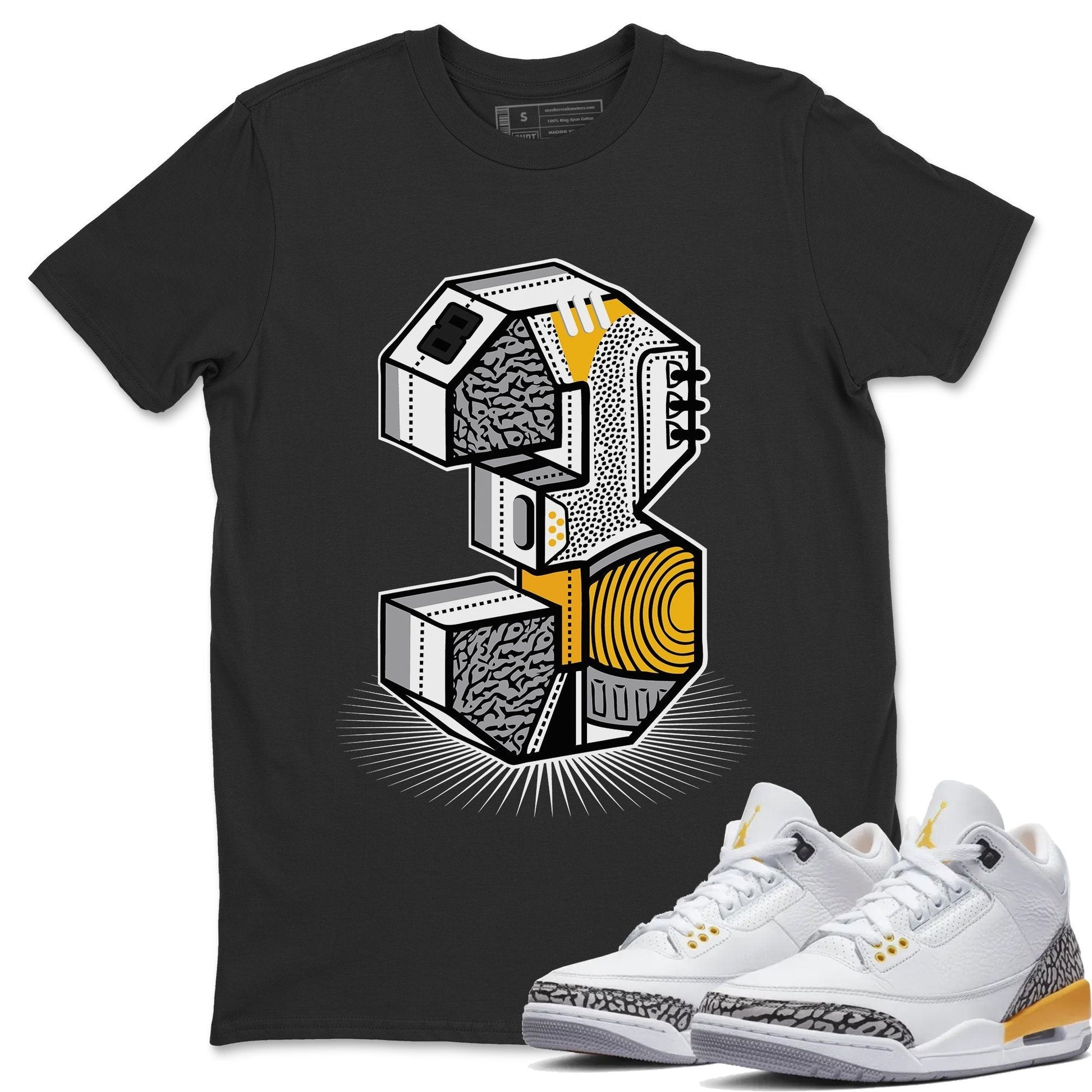 Jordan 3 Laser Orange Sneaker Match Tees Three Statue Sneaker Tees Jordan 3 Laser Orange Sneaker Release Tees Unisex Shirts