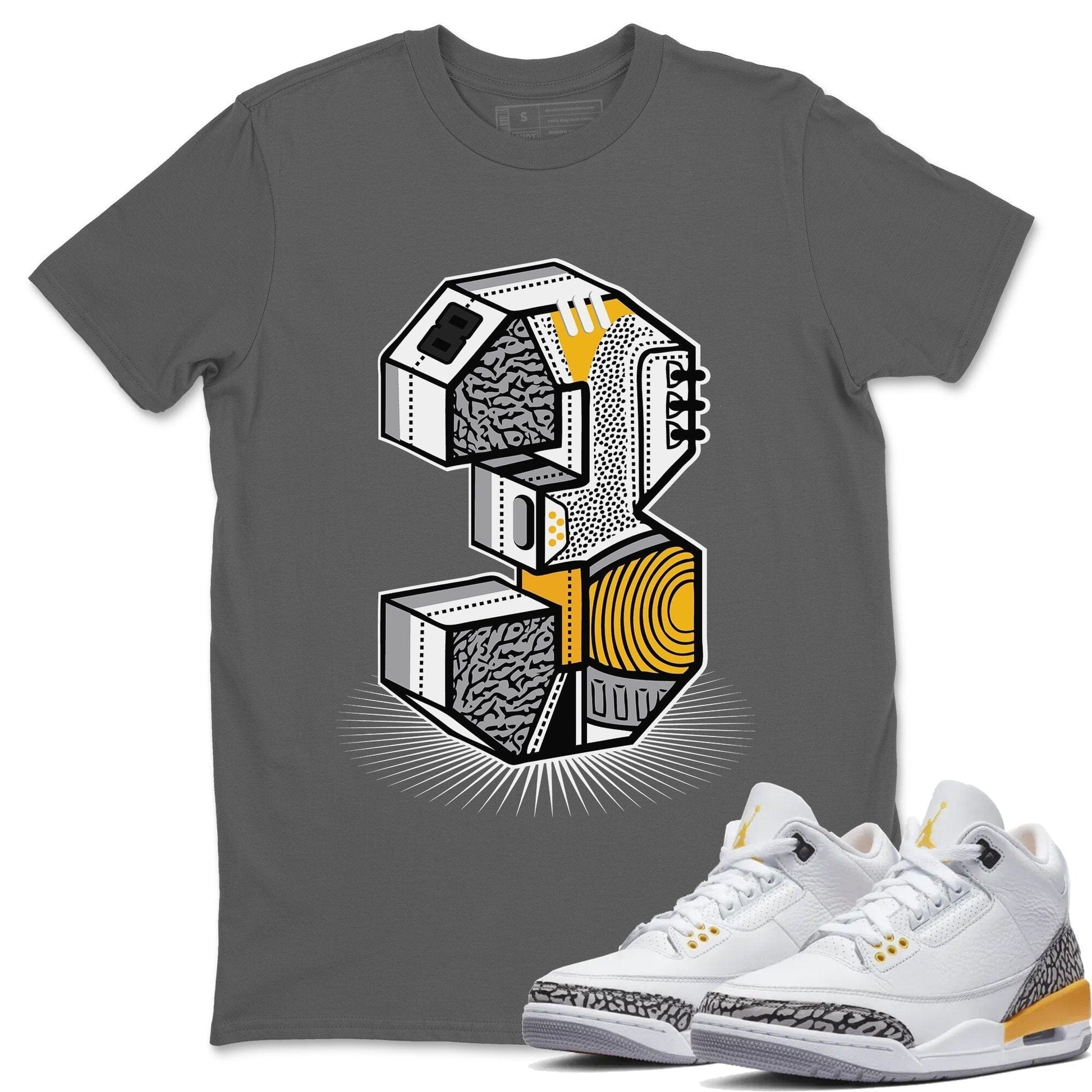 Jordan 3 Laser Orange Sneaker Match Tees Three Statue Sneaker Tees Jordan 3 Laser Orange Sneaker Release Tees Unisex Shirts
