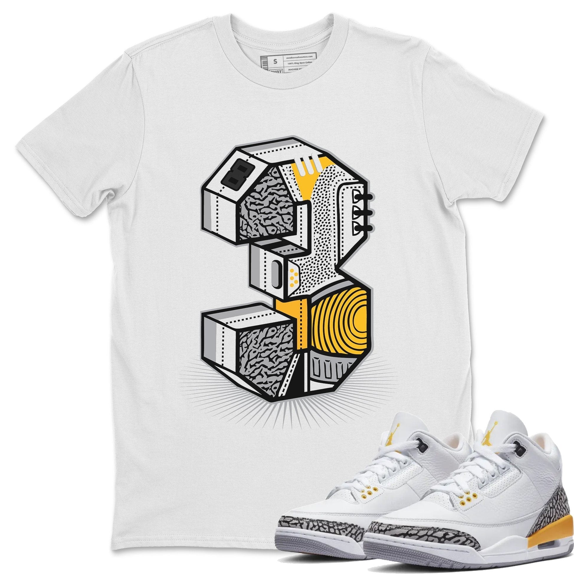 Jordan 3 Laser Orange Sneaker Match Tees Three Statue Sneaker Tees Jordan 3 Laser Orange Sneaker Release Tees Unisex Shirts