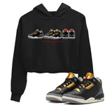 Jordan 3 Black Gold Sneaker Match Tees Air Jordan 3 Prelude Sneaker Tees Jordan 3 Black Gold Sneaker Release Tees Women's Shirts