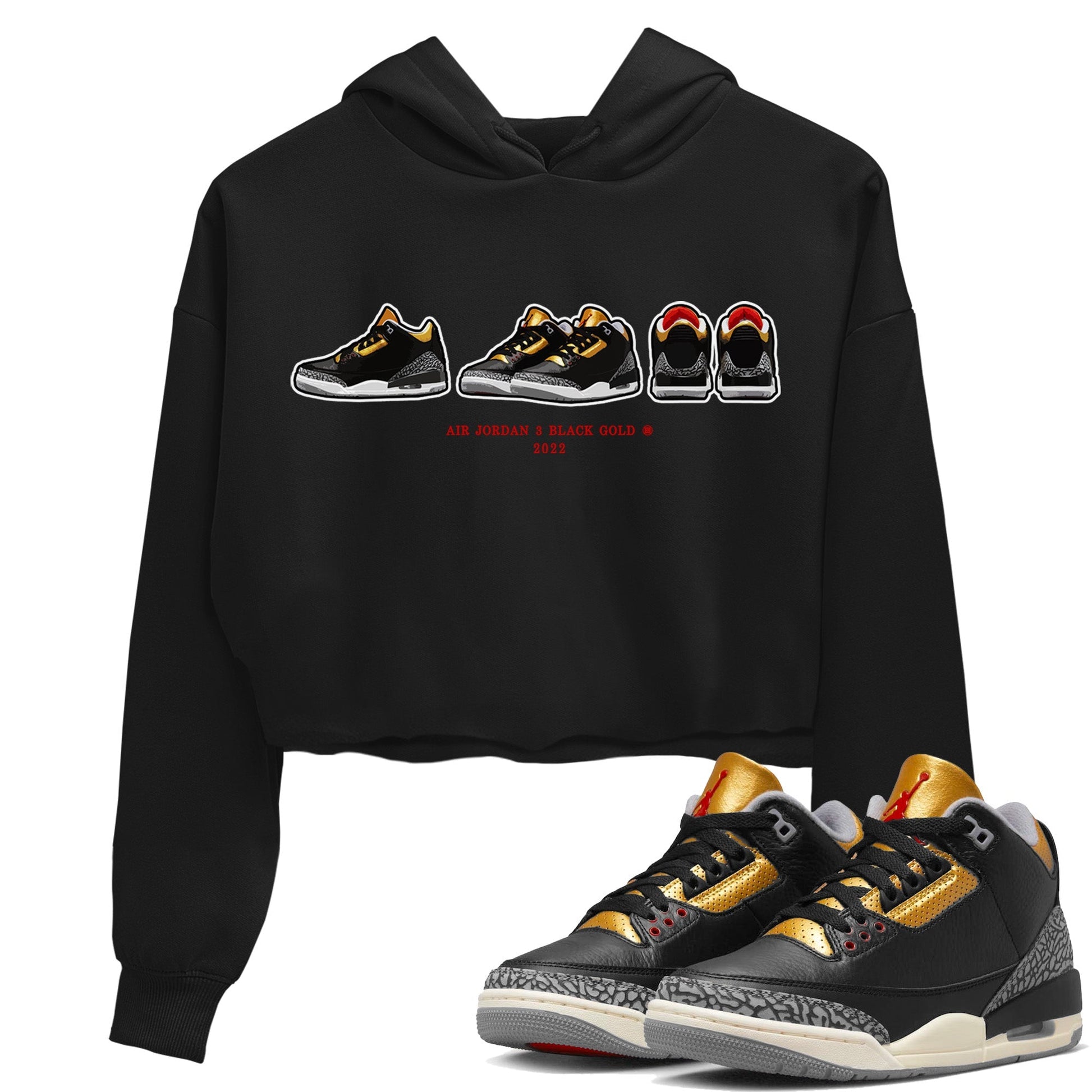 Jordan 3 Black Gold Sneaker Match Tees Air Jordan 3 Prelude Sneaker Tees Jordan 3 Black Gold Sneaker Release Tees Women's Shirts