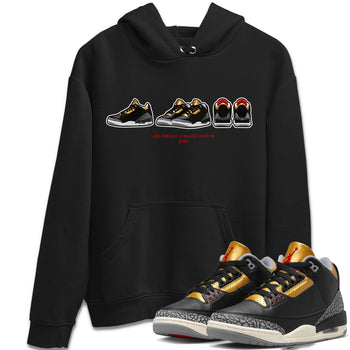 Jordan 3 Black Gold Sneaker Match Tees Air Jordan 3 Prelude Sneaker Tees Jordan 3 Black Gold Sneaker Release Tees Unisex Shirts