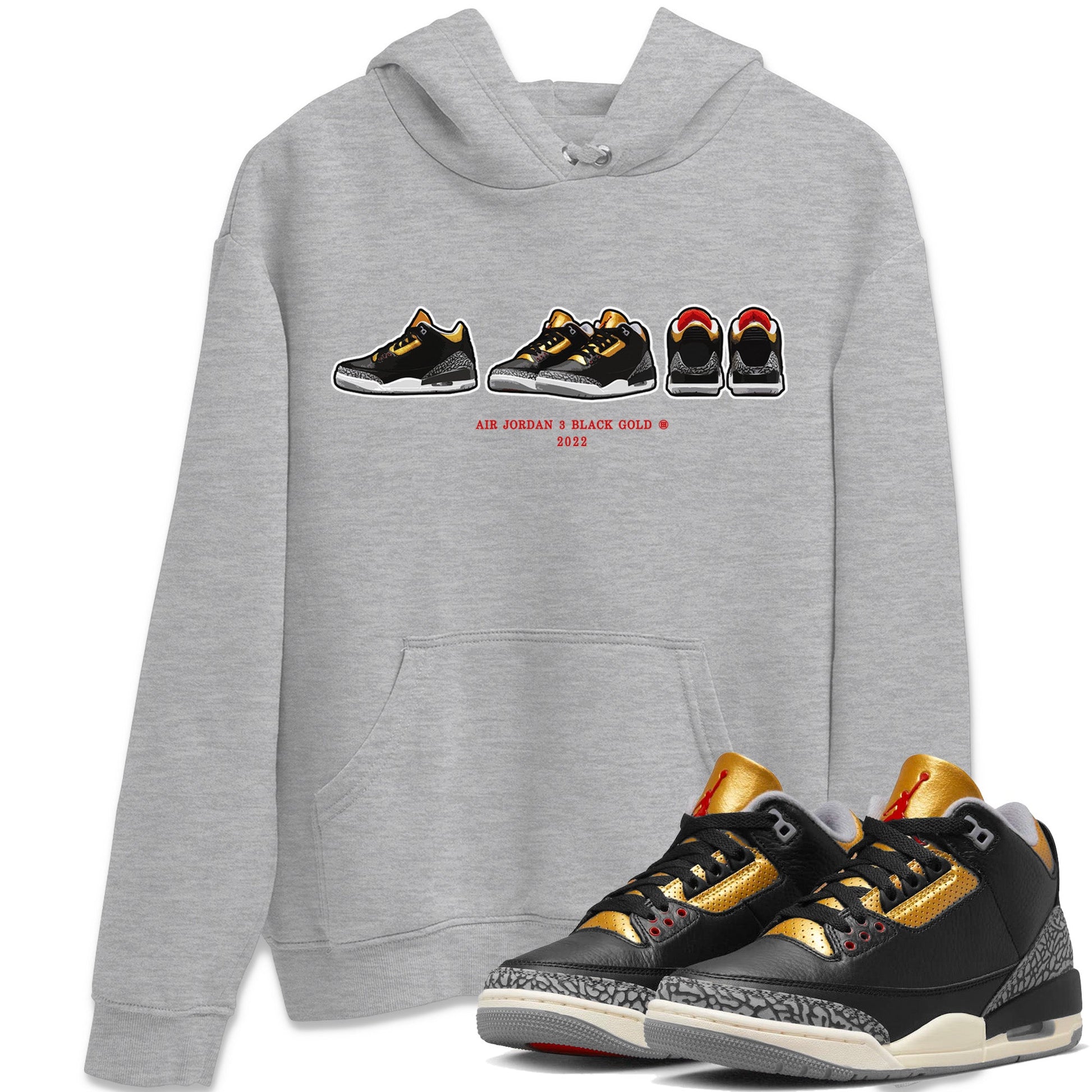 Jordan 3 Black Gold Sneaker Match Tees Air Jordan 3 Prelude Sneaker Tees Jordan 3 Black Gold Sneaker Release Tees Unisex Shirts