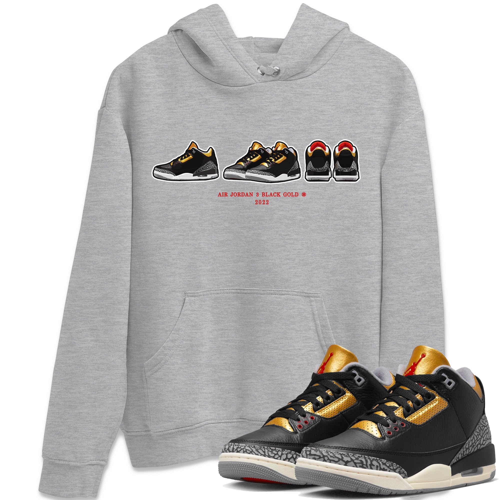 Jordan 3 Black Gold Sneaker Match Tees Air Jordan 3 Prelude Sneaker Tees Jordan 3 Black Gold Sneaker Release Tees Unisex Shirts