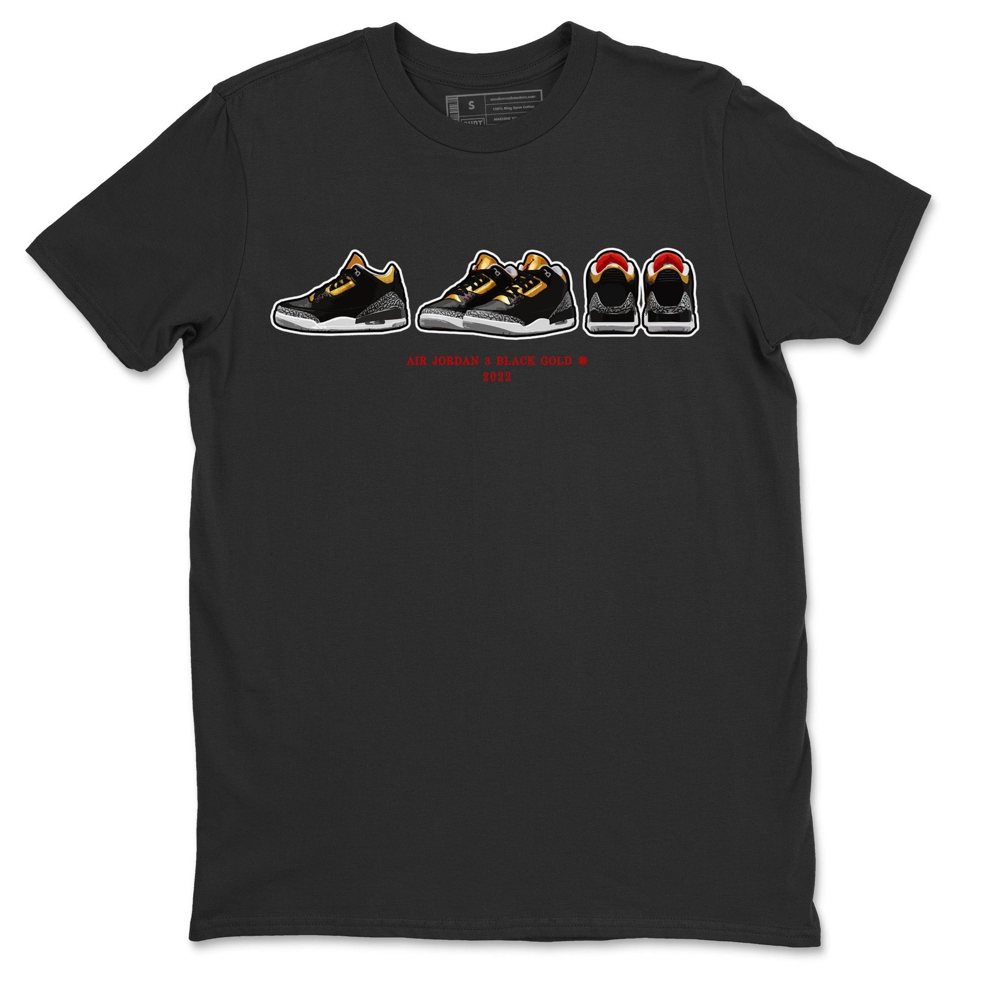 Jordan 3 Black Gold Sneaker Match Tees Air Jordan 3 Prelude Sneaker Tees Jordan 3 Black Gold Sneaker Release Tees Unisex Shirts