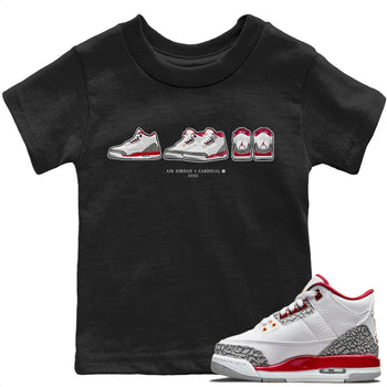 Jordan 3 Cardinal Sneaker Match Tees Air Jordan 3 Prelude Sneaker Tees Jordan 3 Cardinal Sneaker Release Tees Kids Shirts