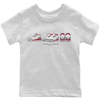 Jordan 3 Cardinal Sneaker Match Tees Air Jordan 3 Prelude Sneaker Tees Jordan 3 Cardinal Sneaker Release Tees Kids Shirts
