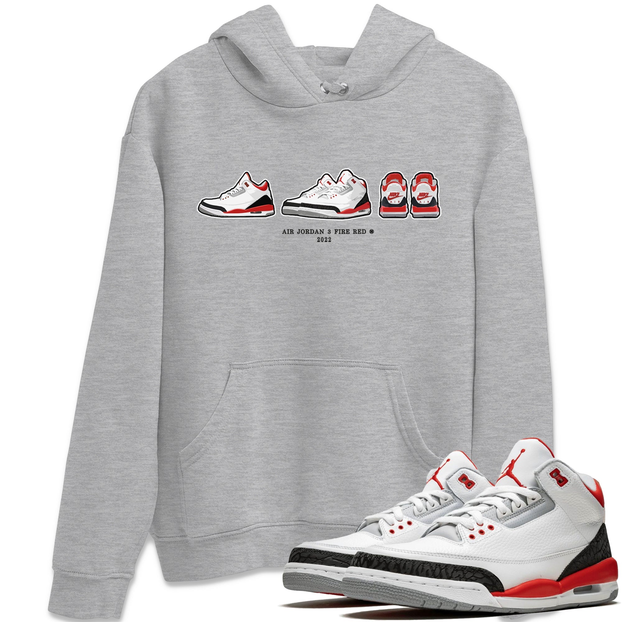 Jordan 3 Fire Red Sneaker Match Tees Air Jordan 3 Prelude Sneaker Tees Jordan 3 Fire Red Sneaker Release Tees Unisex Shirts