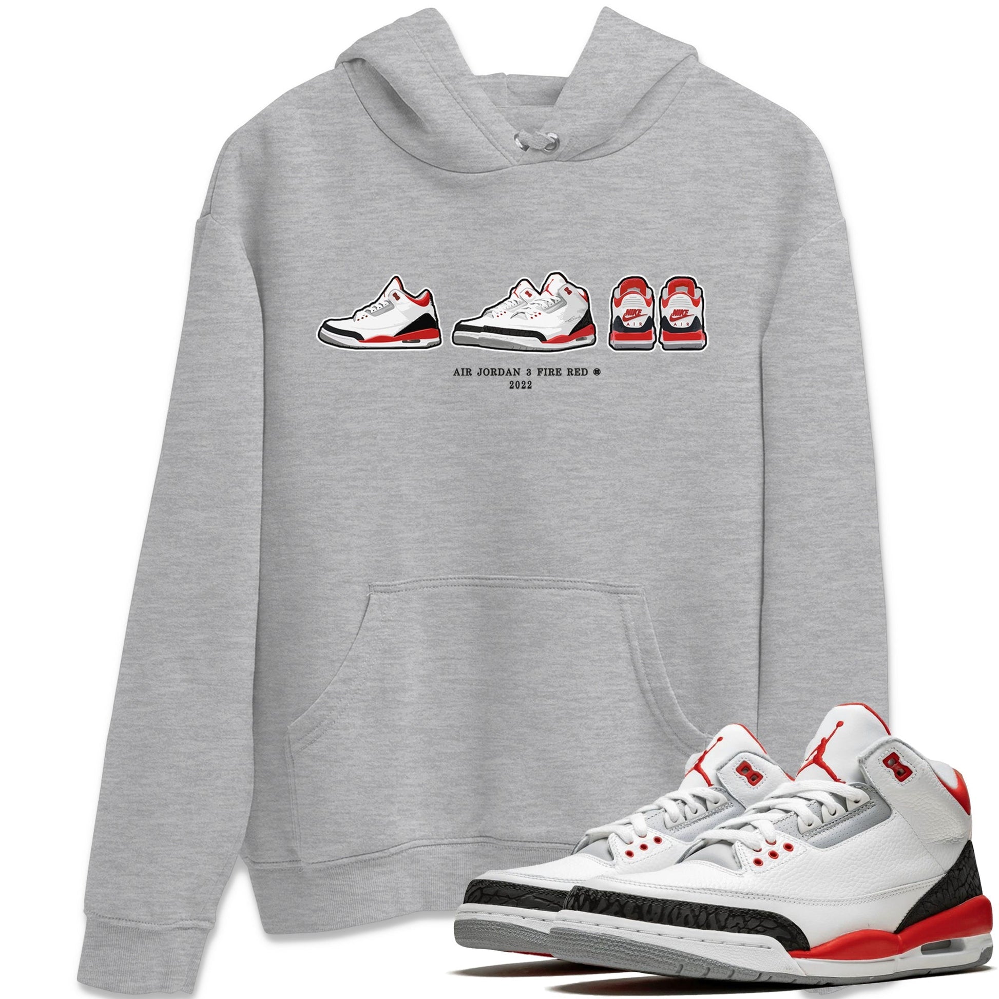 Jordan 3 Fire Red Sneaker Match Tees Air Jordan 3 Prelude Sneaker Tees Jordan 3 Fire Red Sneaker Release Tees Unisex Shirts