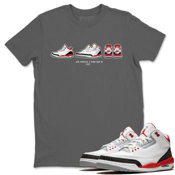 Jordan 3 Fire Red Sneaker Match Tees Air Jordan 3 Prelude Sneaker Tees Jordan 3 Fire Red Sneaker Release Tees Unisex Shirts