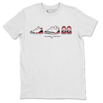 Jordan 3 Fire Red Sneaker Match Tees Air Jordan 3 Prelude Sneaker Tees Jordan 3 Fire Red Sneaker Release Tees Unisex Shirts