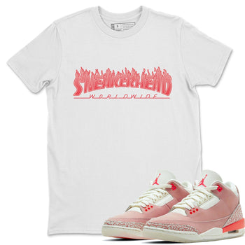 Jordan 3 Rust Pink Sneaker Match Tees Fire Sneakerhead Sneaker Tees Jordan 3 Rust Pink Sneaker Release Tees Unisex Shirts