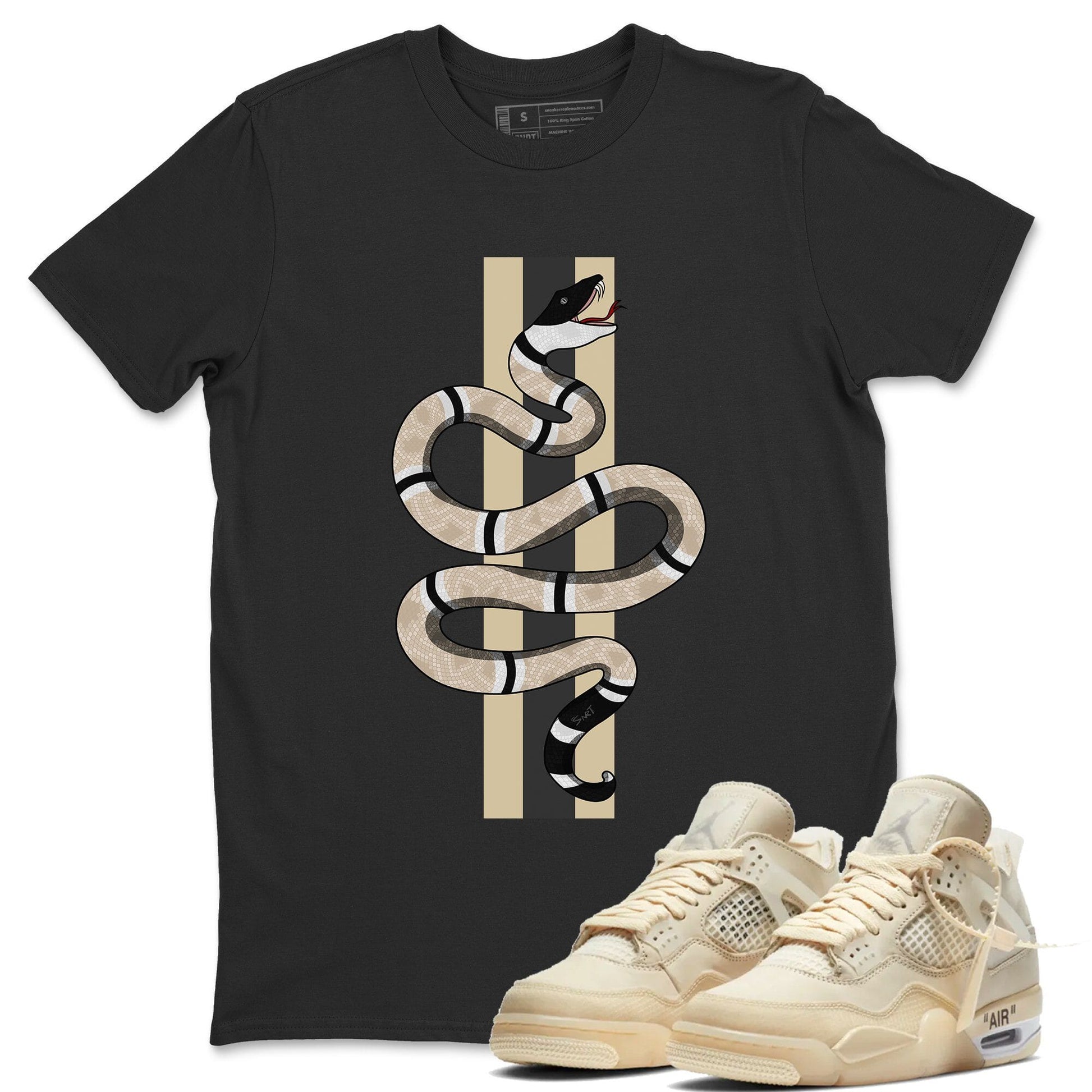 Jordan 4 OFF-WHITE Sail Sneaker Match Tees Snake Sneaker Tees Jordan 4 OFF-WHITE Sail Sneaker Release Tees Unisex Shirts