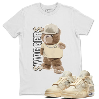 Jordan 4 OFF-WHITE Sail Sneaker Match Tees Bear Swaggers Sneaker Tees Jordan 4 OFF-WHITE Sail Sneaker Release Tees Unisex Shirts