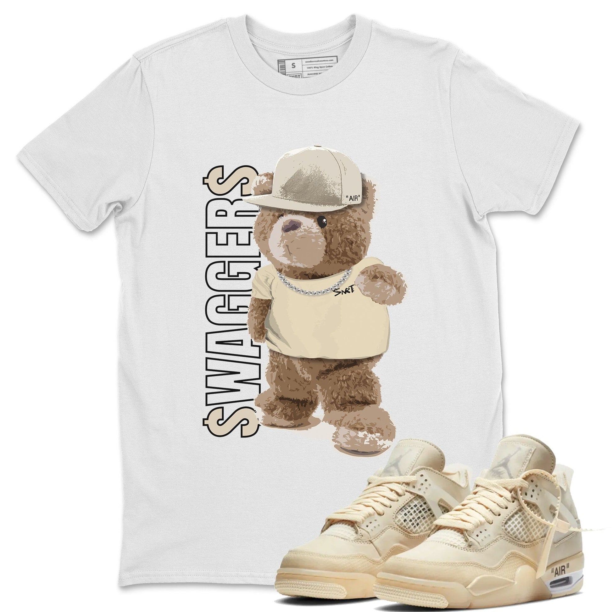Jordan 4 OFF-WHITE Sail Sneaker Match Tees Bear Swaggers Sneaker Tees Jordan 4 OFF-WHITE Sail Sneaker Release Tees Unisex Shirts