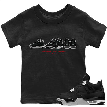 Jordan 4 Black Canvas Sneaker Match Tees Air Jordan 4 Prelude Sneaker Tees Jordan 4 Black Canvas Sneaker Release Tees Kids Shirts