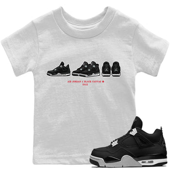 Jordan 4 Black Canvas Sneaker Match Tees Air Jordan 4 Prelude Sneaker Tees Jordan 4 Black Canvas Sneaker Release Tees Kids Shirts