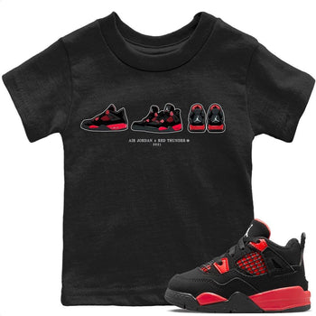 Jordan 4 Red Thunder Sneaker Match Tees Air Jordan 4 Prelude Sneaker Tees Jordan 4 Red Thunder Sneaker Release Tees Kids Shirts