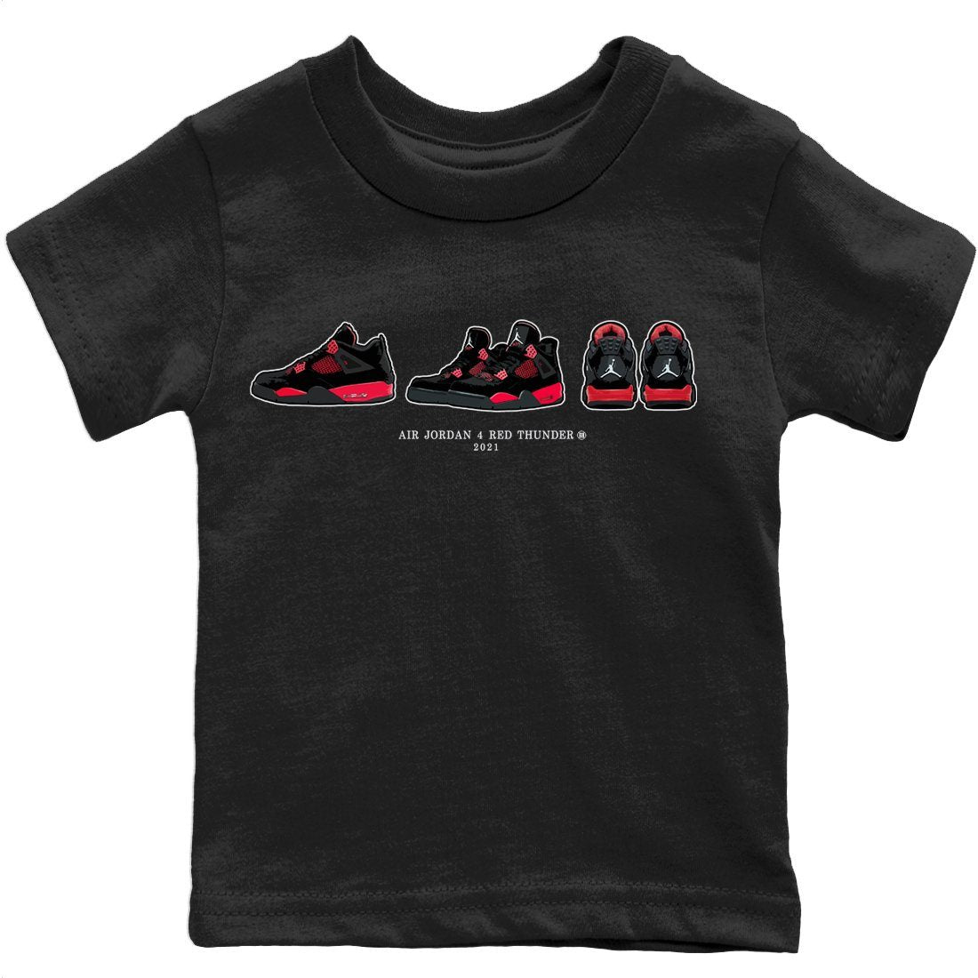 Jordan 4 Red Thunder Sneaker Match Tees Air Jordan 4 Prelude Sneaker Tees Jordan 4 Red Thunder Sneaker Release Tees Kids Shirts