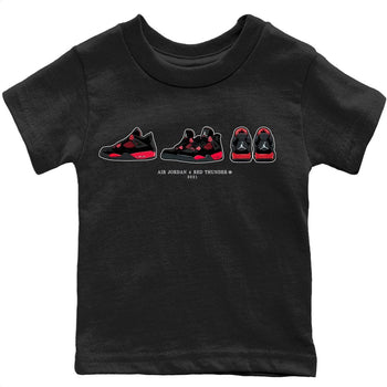 Jordan 4 Red Thunder Sneaker Match Tees Air Jordan 4 Prelude Sneaker Tees Jordan 4 Red Thunder Sneaker Release Tees Kids Shirts