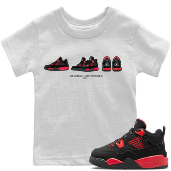 Jordan 4 Red Thunder Sneaker Match Tees Air Jordan 4 Prelude Sneaker Tees Jordan 4 Red Thunder Sneaker Release Tees Kids Shirts