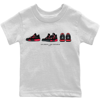 Jordan 4 Red Thunder Sneaker Match Tees Air Jordan 4 Prelude Sneaker Tees Jordan 4 Red Thunder Sneaker Release Tees Kids Shirts