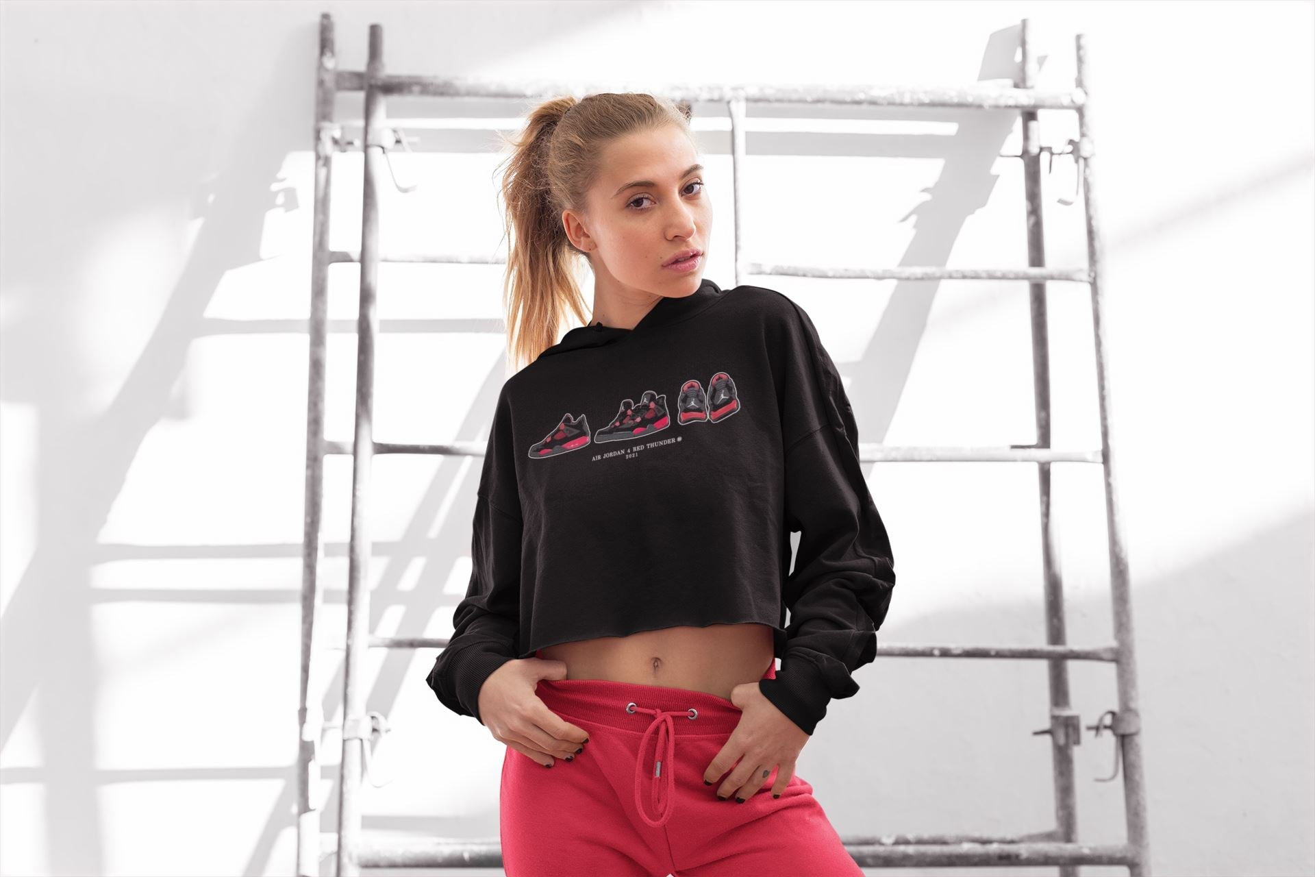 Jordan 4 Red Thunder Sneaker Match Tees Air Jordan 4 Prelude Sneaker Tees Jordan 4 Red Thunder Sneaker Release Tees Women's Shirts