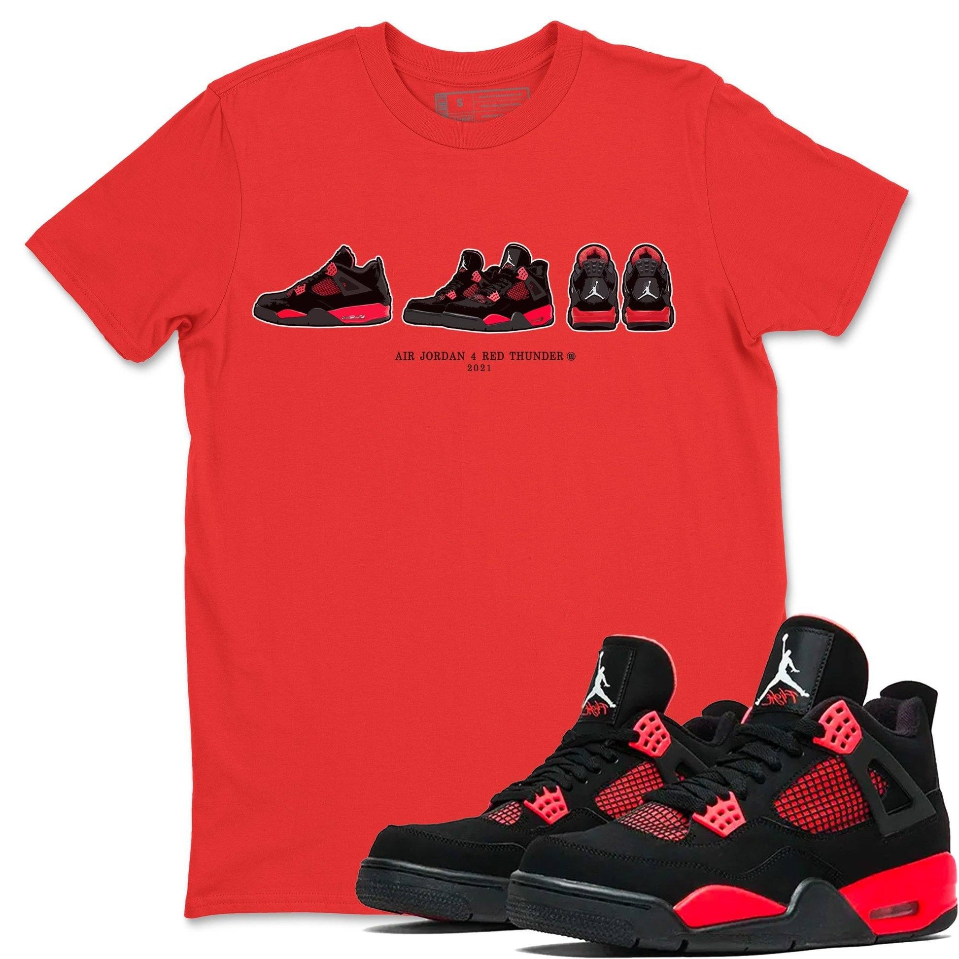 Jordan 4 Red Thunder Sneaker Match Tees Air Jordan 4 Prelude Sneaker Tees Jordan 4 Red Thunder Sneaker Release Tees Unisex Shirts