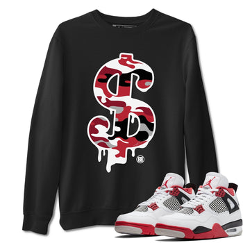 Jordan 4 Fire Red Sneaker Match Tees Dollar Camo Sneaker Tees Jordan 4 Fire Red Sneaker Release Tees Unisex Shirts