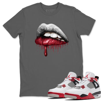 Jordan 4 Fire Red Sneaker Match Tees Dripping Lips Sneaker Tees Jordan 4 Fire Red Sneaker Release Tees Unisex Shirts