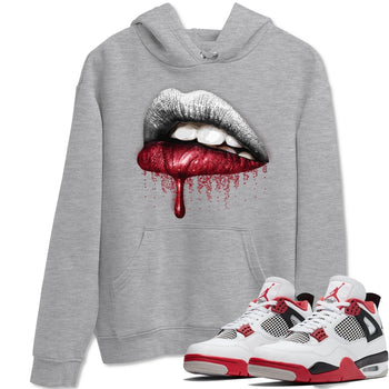 Jordan 4 Fire Red Sneaker Match Tees Dripping Lips Sneaker Tees Jordan 4 Fire Red Sneaker Release Tees Unisex Shirts