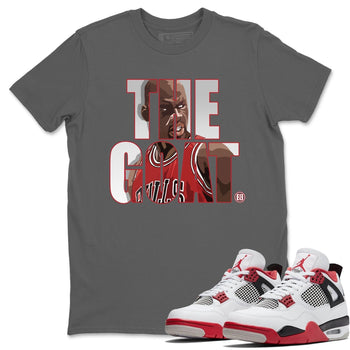 Jordan 4 Fire Red Sneaker Match Tees The Goat Sneaker Tees Jordan 4 Fire Red Sneaker Release Tees Unisex Shirts